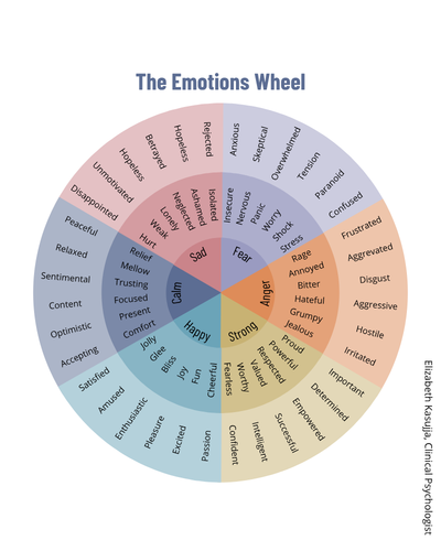 Emotions Wheel Elizabeth Kasujja
